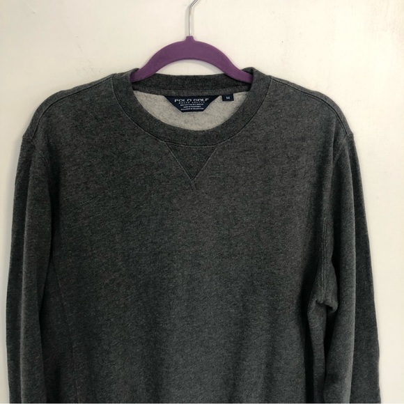 POLO GOLF Ralph Lauren Men Grey Crewneck Long Sleeve Pullover Sweater Sz M - Picture 2 of 9